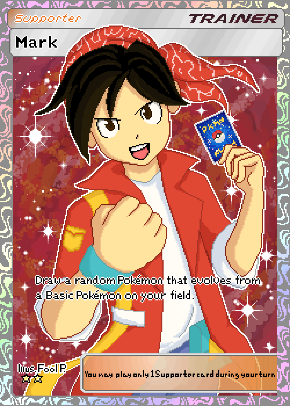 Pixel PTCGP-style Mark from the Original Pokemon Trading Card Game for Game Boy